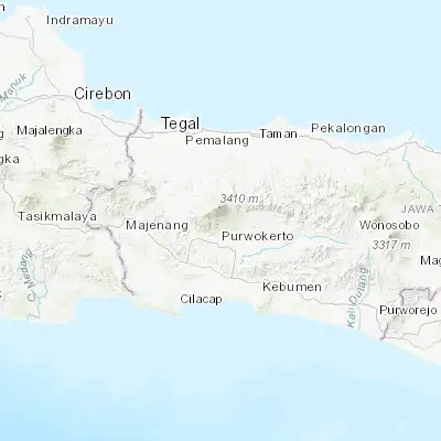 Map showing location of Baturaden (-7.300000, 109.216670)