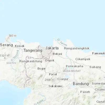 Map showing location of Bekasi (-6.234900, 106.989600)