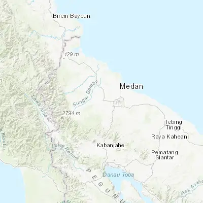 Map showing location of Binjai (3.600100, 98.485400)