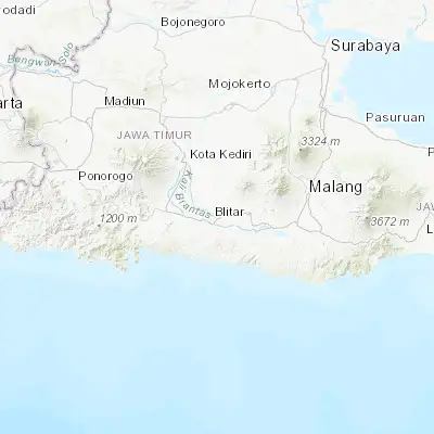 Map showing location of Blitar (-8.098300, 112.168100)