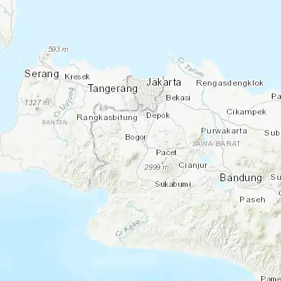 Map showing location of Bogor (-6.594440, 106.789170)