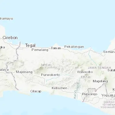 Map showing location of Buaran (-7.050000, 109.550000)