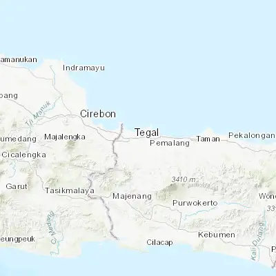 Map showing location of Bulakamba (-6.874800, 108.955900)