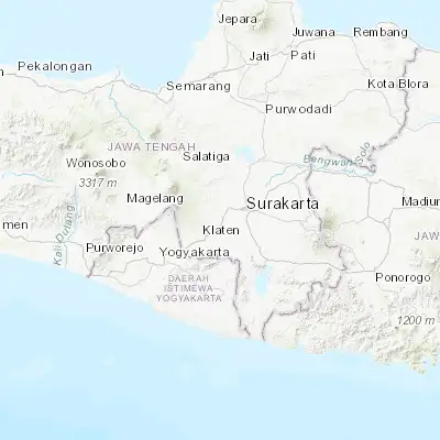 Map showing location of Delanggu (-7.616670, 110.683330)