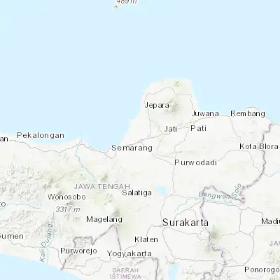 Map showing location of Demak (-6.890900, 110.639600)