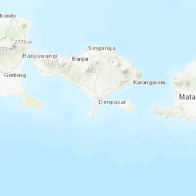 Map showing location of Denpasar (-8.650000, 115.216670)