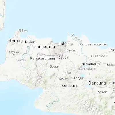 Map showing location of Depok (-6.400000, 106.818610)