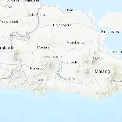 Map showing location of Gampengrejo (-7.766670, 112.016670)