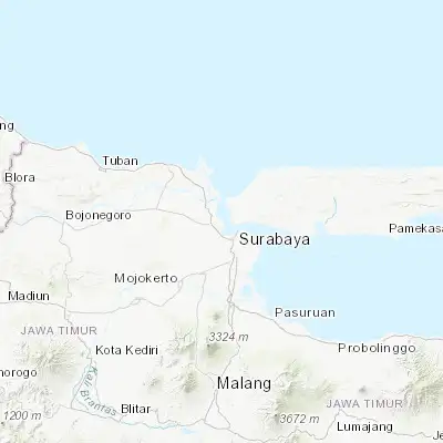Map showing location of Gresik (-7.153890, 112.656110)