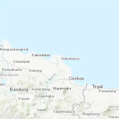 Map showing location of Indramayu (-6.326390, 108.320000)