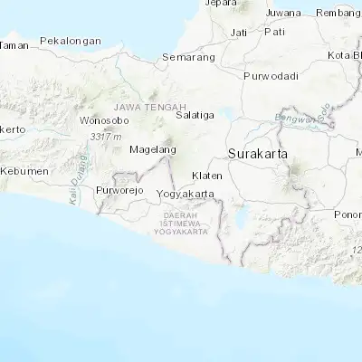 Map showing location of Jogonalan (-7.703610, 110.536110)