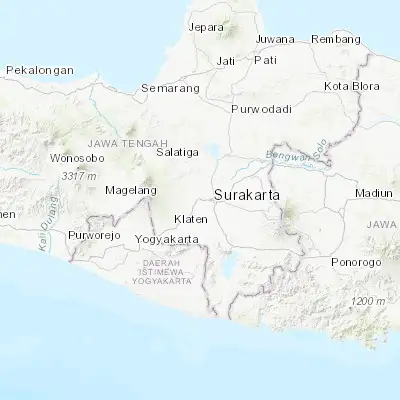 Map showing location of Kartasura (-7.551940, 110.737780)
