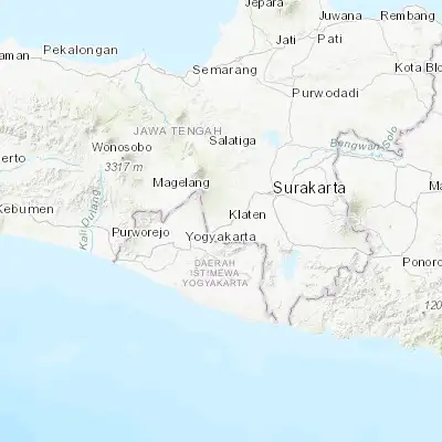 Map showing location of Kebonarun (-7.700280, 110.563060)