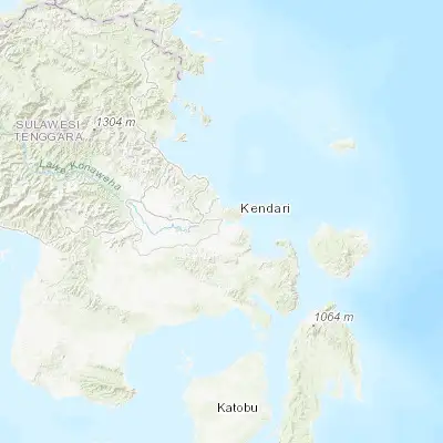 Map showing location of Kendari (-3.977800, 122.515070)