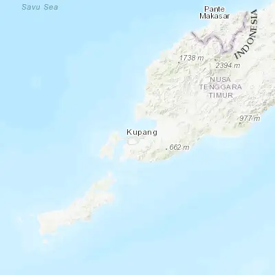 Map showing location of Kupang (-10.170830, 123.606940)