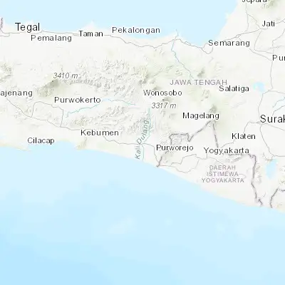Map showing location of Kutoarjo (-7.716940, 109.912780)