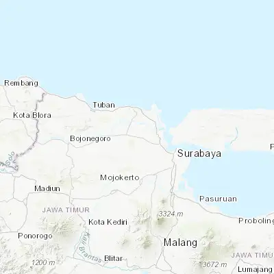 Map showing location of Lamongan (-7.116670, 112.416670)