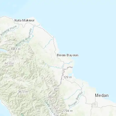 Map showing location of Langsa (4.468300, 97.968300)