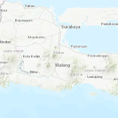 Map showing location of Lawang (-7.835300, 112.694700)