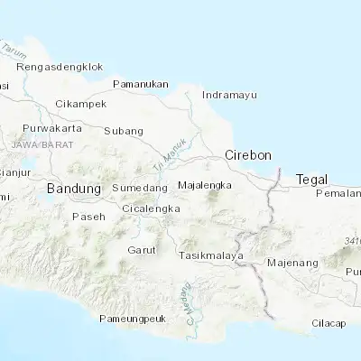 Map showing location of Majalengka (-6.836110, 108.227780)