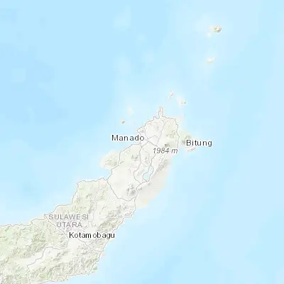 Map showing location of Manado (1.482180, 124.848920)