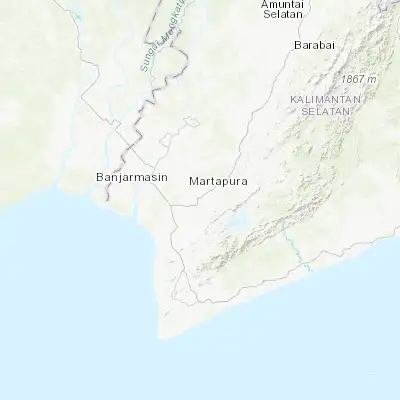 Map showing location of Martapura (-3.410900, 114.864200)