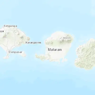 Map showing location of Mataram (-8.583330, 116.116670)