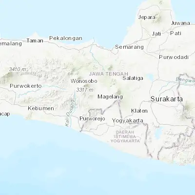 Map showing location of Mertoyudan (-7.520000, 110.226390)