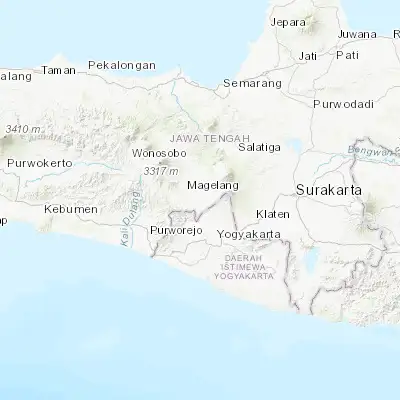 Map showing location of Muntilan (-7.581110, 110.292780)