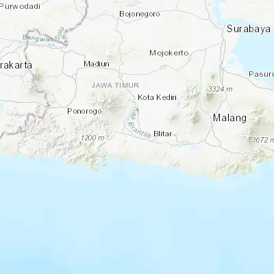 Map showing location of Ngunut (-8.105800, 112.015910)