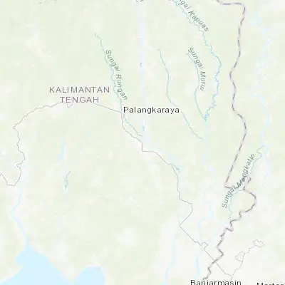 Map showing location of Palangkaraya (-2.208330, 113.916670)