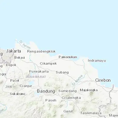 Map showing location of Pamanukan (-6.284170, 107.810560)