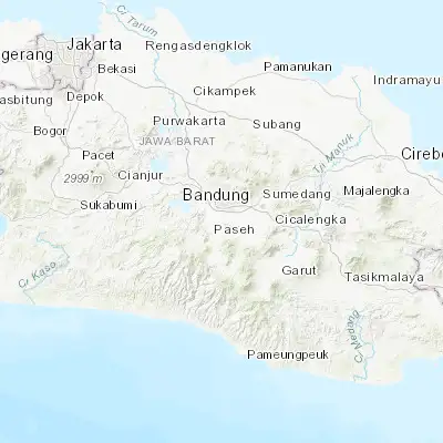 Map showing location of Pameungpeuk (-7.018330, 107.603890)