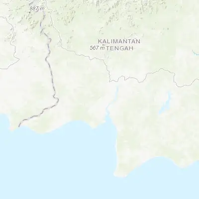 Map showing location of Pangkalanbuun (-2.683200, 111.625900)