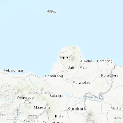 Map showing location of Pecangaan (-6.697800, 110.710700)