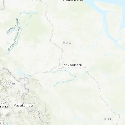 Map showing location of Pekanbaru (0.516670, 101.441670)