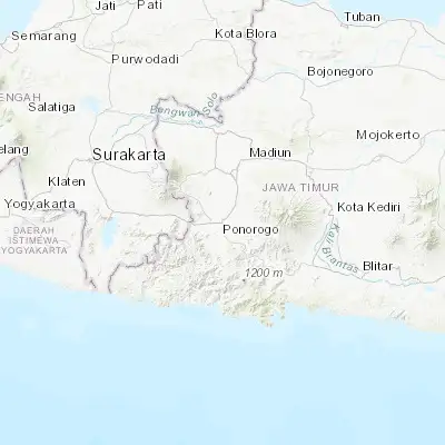 Map showing location of Ponorogo (-7.868500, 111.462000)