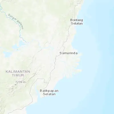 Map showing location of Samarinda (-0.491670, 117.145830)