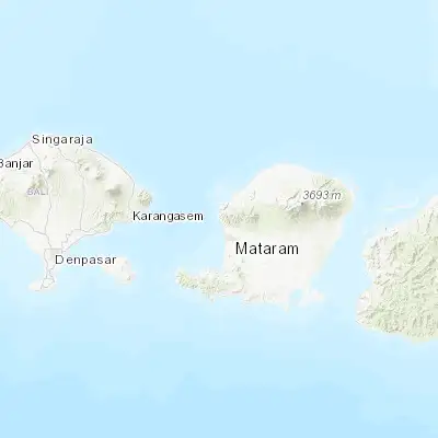Map showing location of Senggigi (-8.491900, 116.042400)