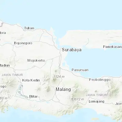 Map showing location of Sidoarjo (-7.447800, 112.718300)