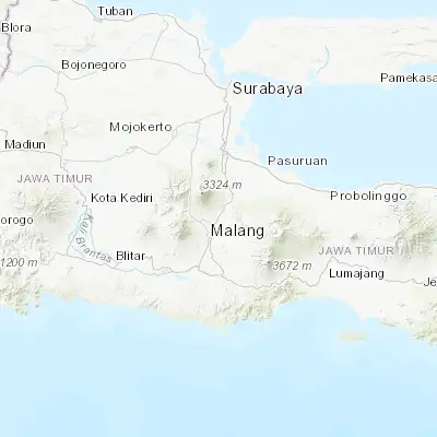 Map showing location of Singosari (-7.892400, 112.665800)