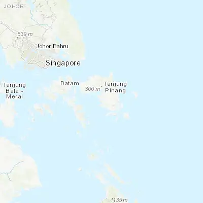 Map showing location of Tanjung Pinang (0.916670, 104.458330)