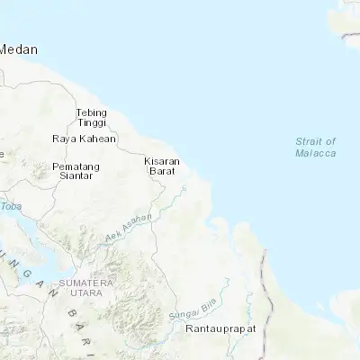 Map showing location of Tanjungbalai (2.966670, 99.800000)