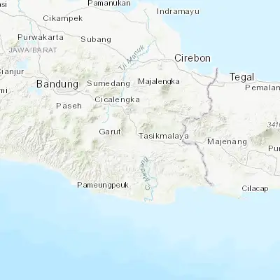Map showing location of Tasikmalaya (-7.327400, 108.220700)