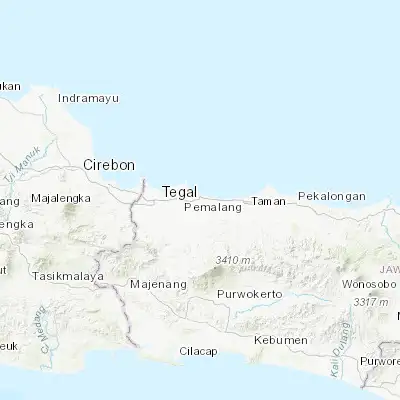 Map showing location of Tegal (-6.869400, 109.140200)