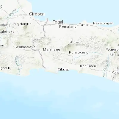 Map showing location of Wangon (-7.516110, 109.053890)