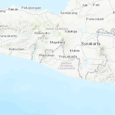 Map showing location of Yogyakarta (-7.801390, 110.364720)