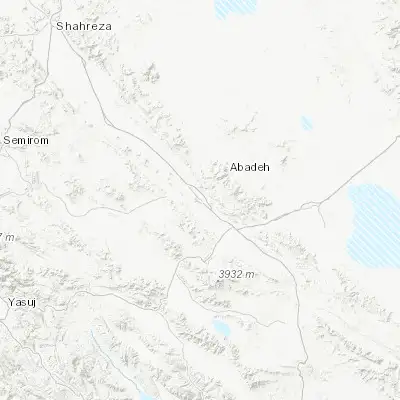 Map showing location of Abadeh (31.160800, 52.650600)
