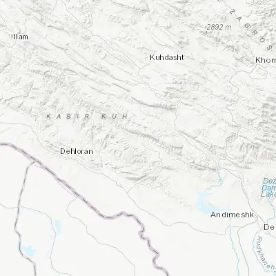 Map showing location of Ābdānān (32.992600, 47.419800)