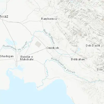 Map showing location of Aghajari (30.700600, 49.831500)